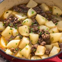 Make a comforting and healthy one-pot dinner with daikon radish and a protein of your choice! {paleo, gluten-free}