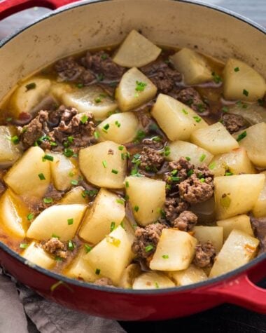 Make a comforting and healthy one-pot dinner with daikon radish and a protein of your choice! {paleo, gluten-free}