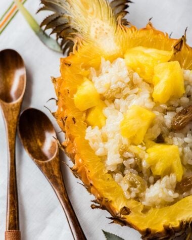 Yunnan Style Pineapple Rice - Gooey and sweet with a nice fruity aroma. It&rsquo;s a creative side dish that tastes as good as a dessert | www.nrtjwh.eu.org