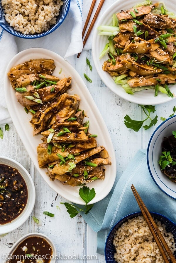 Sichuan Chicken with Spicy Sesame Sauce (怪味鸡) - It is served with a numbing, spicy, nutty sauce that is addictively tasty. It may look plain, but it will blow your mind with a single bite. | www.nrtjwh.eu.org