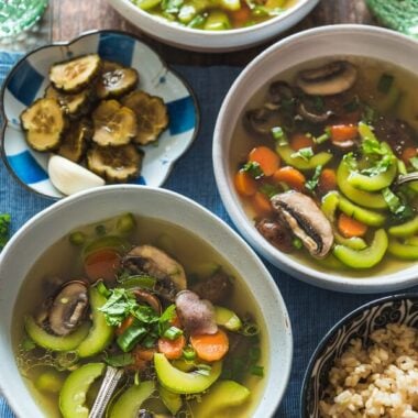 Pressure Cooker Chicken Soup - Create this rich and flavorful soup with frozen chicken in no time. Bonus recipe - 5-minute crispy chicken.