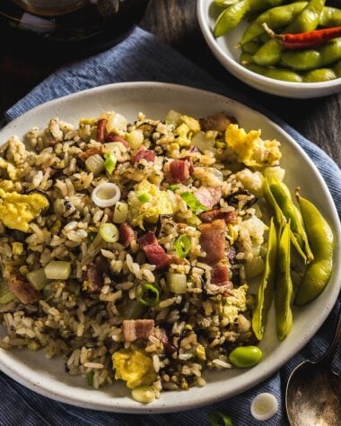 Chinese Olive Fried Rice (橄榄菜炒饭) - Introducing the Teochew olive vegetable, the single ingredient that will make your fried rice irresistible!