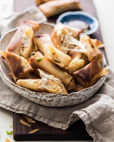 This recipe does not require you to deep fry, pre-cook the filling, and is so easy to get ready.