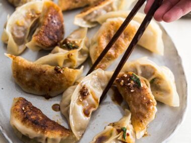 Beef dumplings are an easy dim sum option for a weekday appetizer. You can make them ahead and freeze them for later too.