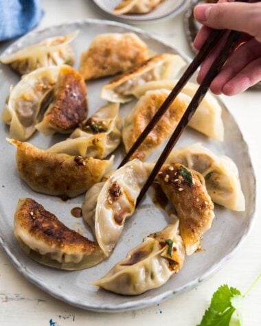 Beef dumplings are an easy dim sum option for a weekday appetizer. You can make them ahead and freeze them for later too.