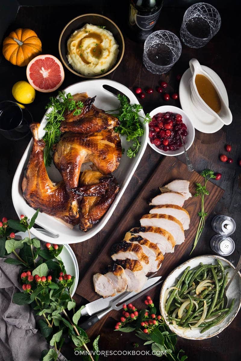 A marinade that is so much better than your average brining mixture. It creates the juiciest turkey that is extra flavorful and crispy on all sides.