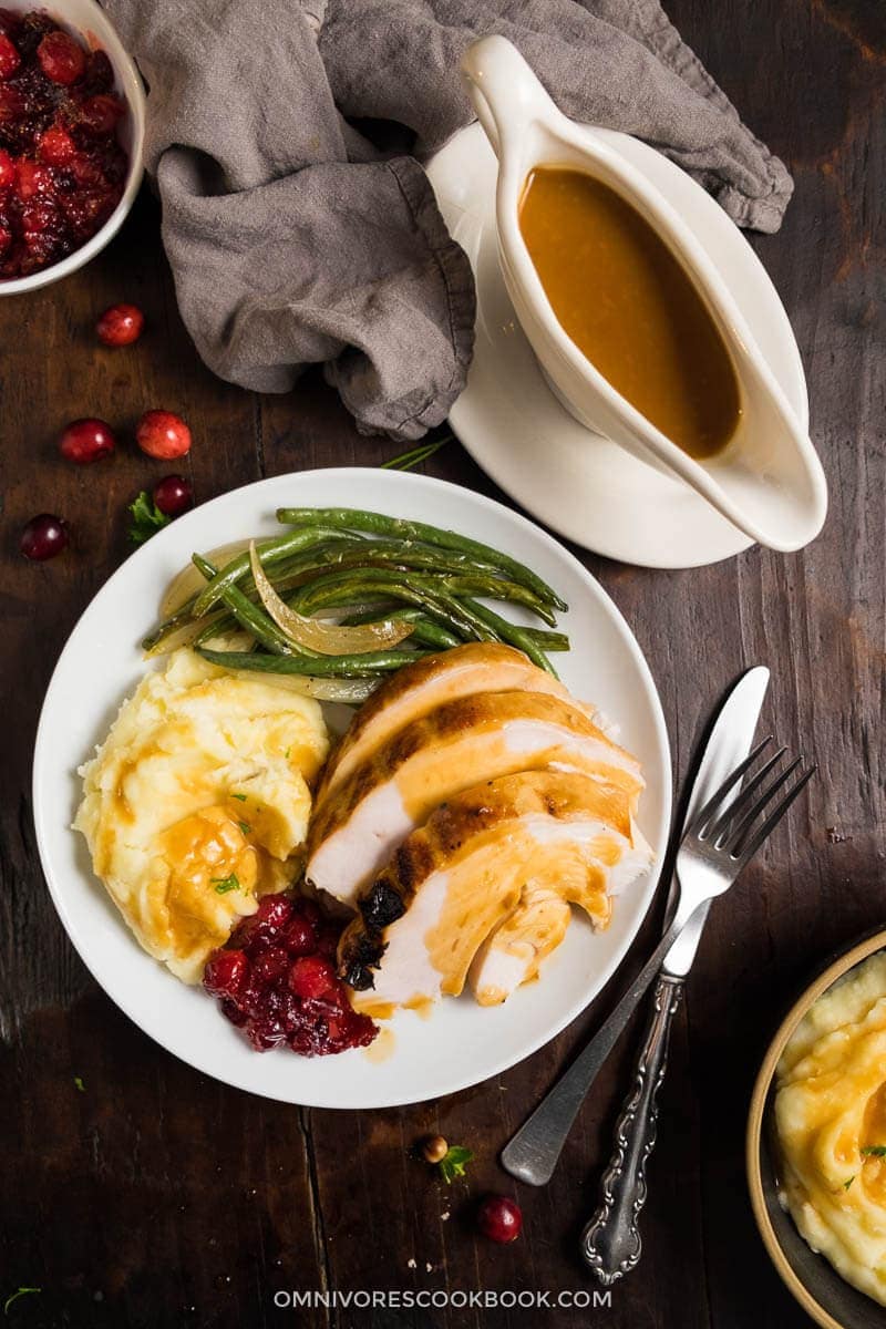 A marinade that is so much better than your average brining mixture. It creates the juiciest turkey that is extra flavorful and crispy on all sides.