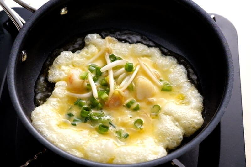 Shrimp Egg Foo Young Cooking Process