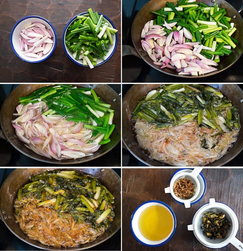 Homemade Scallion Oil Cooking Process