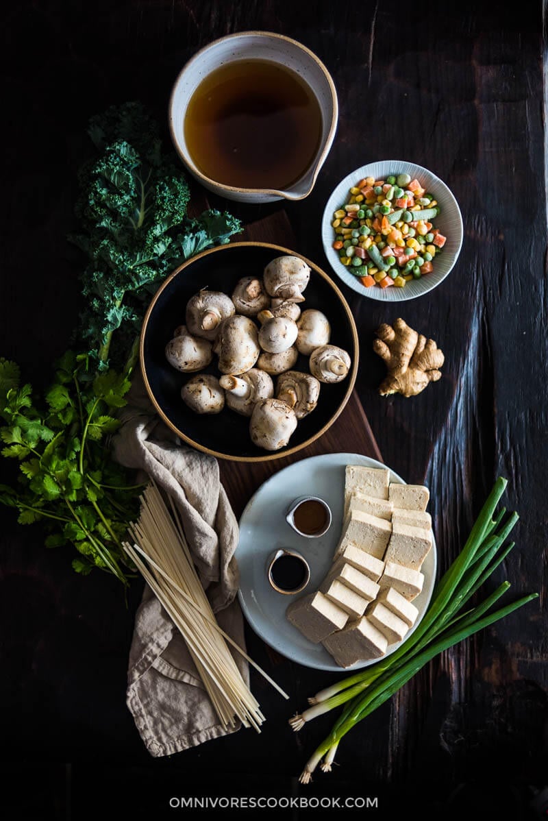 Chinese Vegetarian Noodle Soup (中式素汤面) | Vegan Adaptable | Gluten Free Adaptable | Asian Food