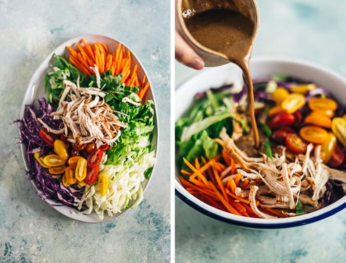 Chinese Chicken Salad with Nut Dressing Cooking Process