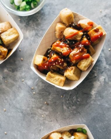 Crispy Tofu with Garlic Sauce (without Deep-Frying) | Chinese | recipes | vegan | vegetarian | gluten free | plant based | baked | healthy | easy | Asian