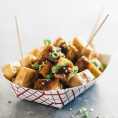 Crispy Tofu with Garlic Sauce (without Deep-Frying) | Chinese | recipes | vegan | vegetarian | gluten free | plant based | baked | healthy | easy | Asian