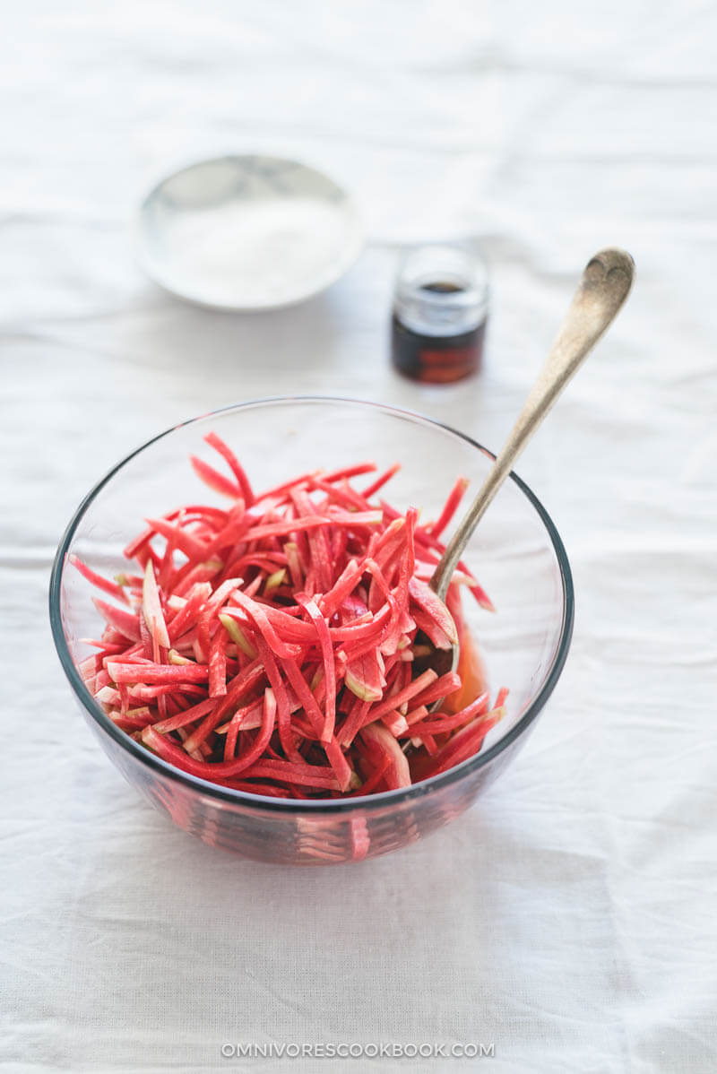 Three-Ingredient Quick Pickled Watermelon Radish | Pickle | Salad | Appetizer | Recipe | Chinese | Asian | Easy | Healthy | Gluten Free | Vegan | Vegetable | Summer |