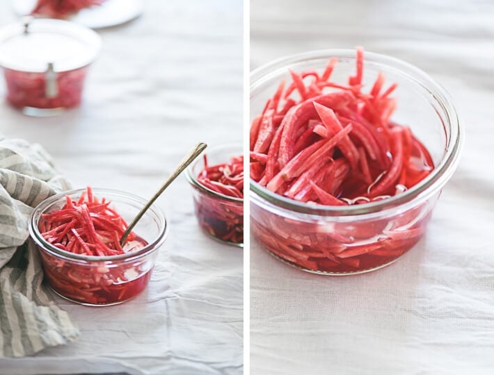 Three-Ingredient Quick Pickled Watermelon Radish | Pickle | Salad | Appetizer | Recipe | Chinese | Asian | Easy | Healthy | Gluten Free | Vegan | Vegetable | Summer |