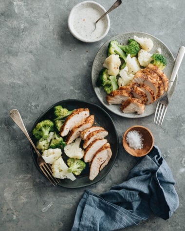 Tender, juicy chicken breast roasted with a rich, spicy dry rub. Only 30 minutes required, including prep and cooking. {Gluten-Free}