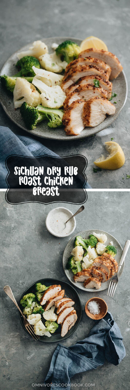 Sichuan Dry Rub Roast Chicken Breast - Tender, juicy chicken breast roasted with a rich, spicy dry rub. Only 30 minutes required, including prep and cooking. {Gluten-Free}