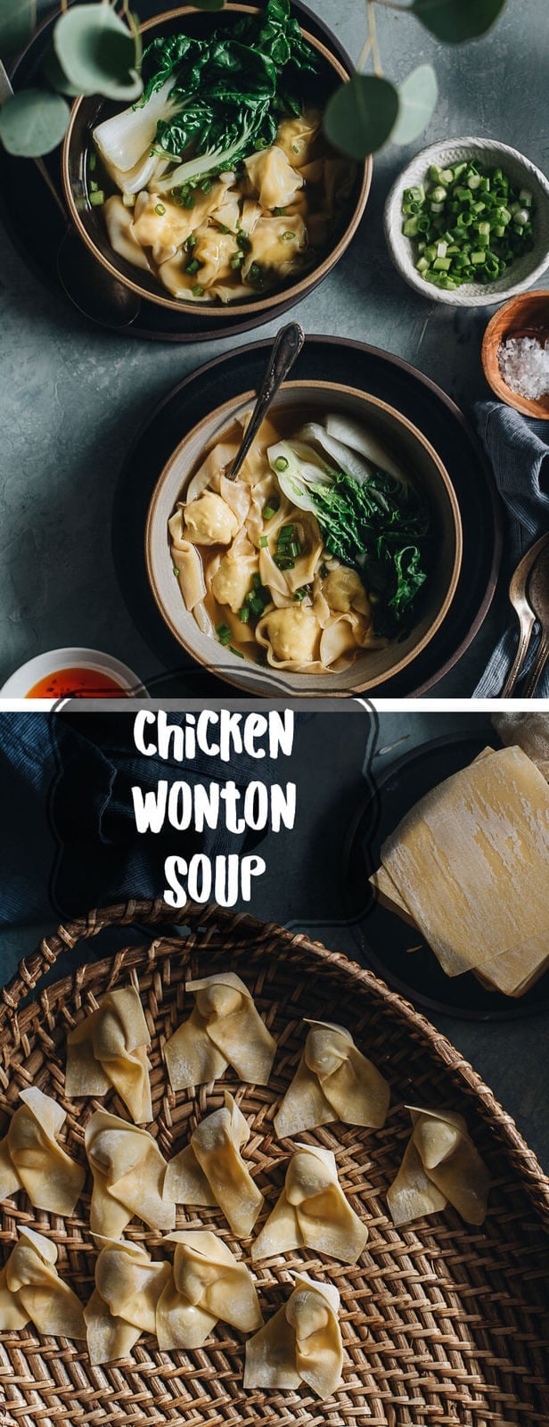 Chicken wonton soup - Learn how to make a silky and flavorful wonton filling with minimal prep, and a five-ingredient soup, so you can create restaurant-style dim sum at home.