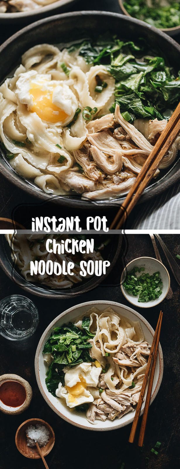 Asian Instant Pot Chicken Noodle Soup (A Pressure Cooker Recipe) - The heartiest and easiest one-pot dinner - you can simply dump in the ingredients and forget about it, and it&rsquo;ll be ready in 30 minutes. #glutenfree #chicken #soup #instantpot #recipes