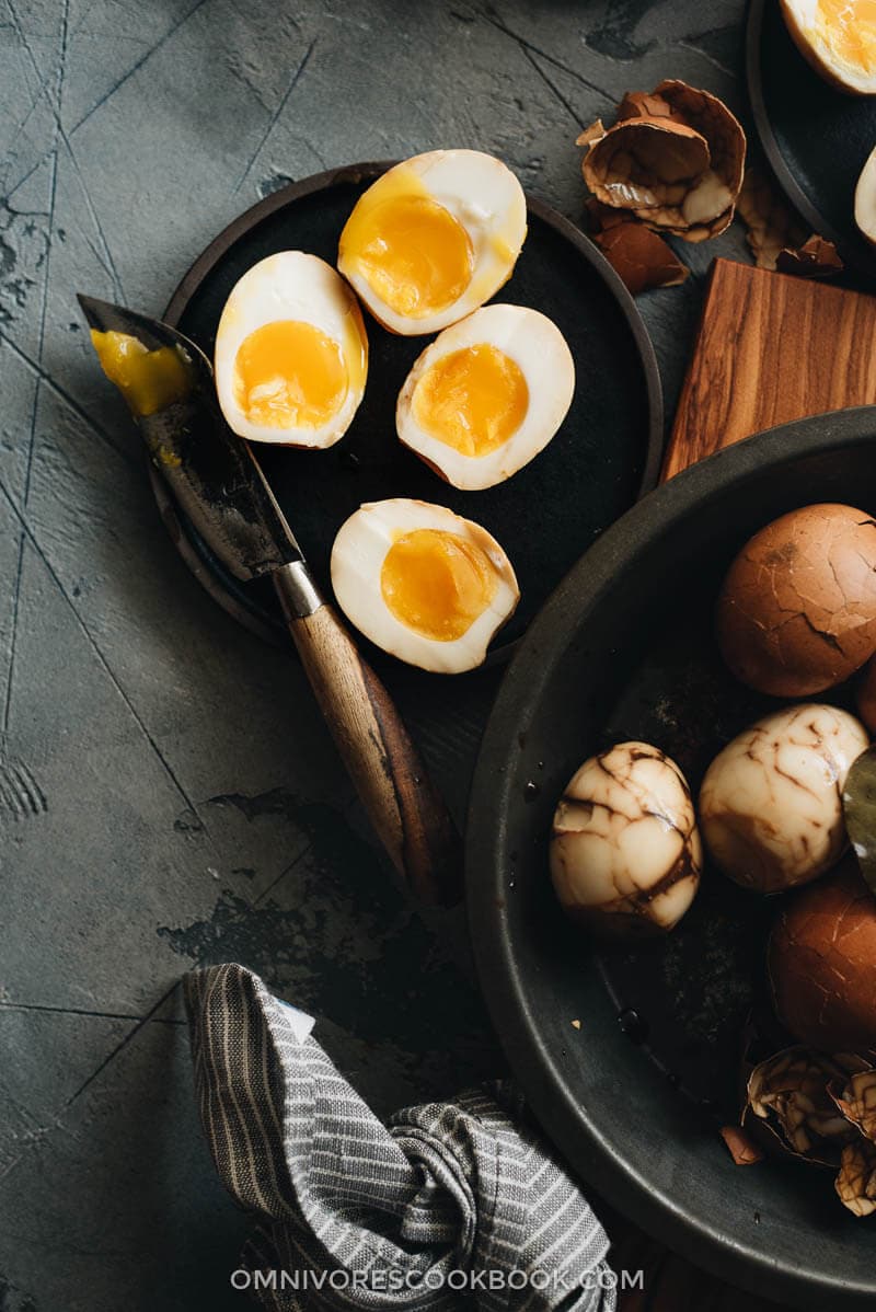 Chinese Tea Eggs (w/ Soft and Hard Boiled Eggs, 茶叶蛋) - Make delicious marbled eggs that are bursting with flavor. {Gluten Free adaptable} Chinese Tea Eggs with soft boiled eggs