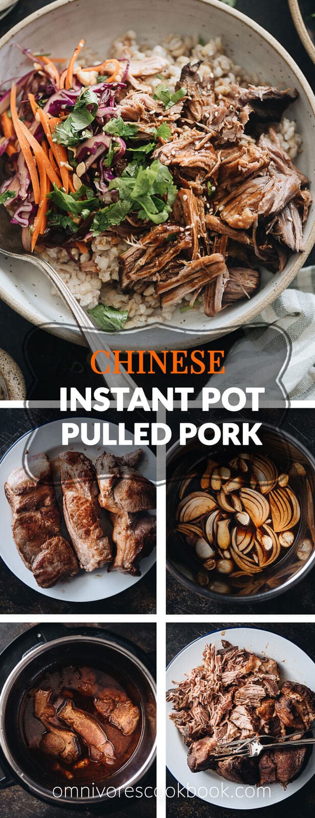 Asian-Style Instant Pot Pulled Pork - Tender, juicy pork with a melt-in-your-mouth texture made in a rich Asian sauce. It’s just about everything you need for a weekday dinner because it takes no time to put together. #easy #glutenfree #recipe #shoulder