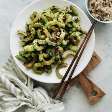 Stir fried bitter melon with fermented black beans