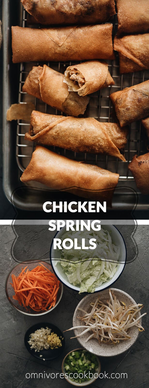 Chinese egg rolls - The ultimate guide to making restaurant-style egg rolls at home. These Chinese egg rolls are filled with tender meat and crunchy vegetables. I’ve included three cooking methods in this recipe and all of them yield a very crispy crust. Make them ahead and serve them as an appetizer at your dinner party or as a snack. #dimsum #takeout