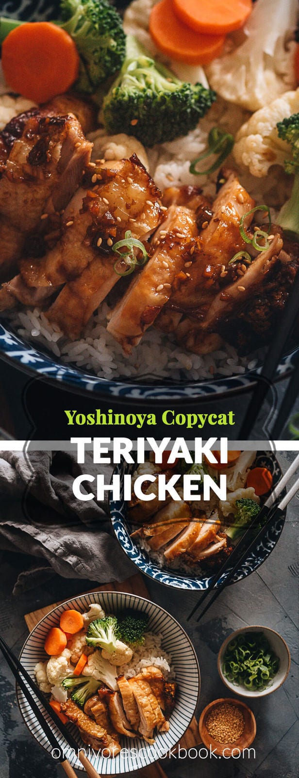 Teriyaki Chicken (Yoshinoya Copycat) - Juicy tender chicken thighs with crispy skin, served with an aromatic and rich teriyaki sauce that is not too sweet. This recipe mimics the Teriyaki chicken bowl served in Yoshinoya’s overseas restaurants with a Chinese twist. {Gluten-free adaptable} Teriyaki Chicken (Yoshinoya Copycat) - Juicy tender chicken thighs with crispy skin, served with an aromatic and rich teriyaki sauce that is not too sweet. This recipe mimics the Teriyaki chicken bowl served in Yoshinoya’s overseas restaurants with a Chinese twist. {Gluten-free adaptable}