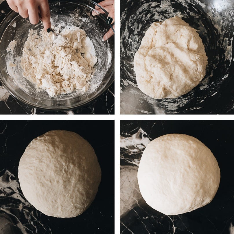 Chinese Chive Pockets (韭菜盒子, Chinese Chive Dumplings) | The super crispy and thin dough is stuffed with a hearty, savory filling made with Chinese chives and scrambled eggs. They’re easier to make than potstickers and have all the goodness that dumplings have, only more satisfying! Chinese chive dumplings dough prepping step-by-step