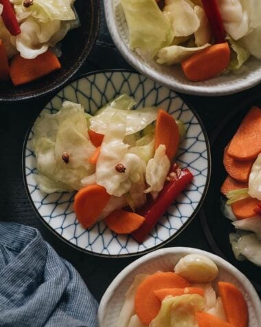 Sichuan pickled cabbage close-up
