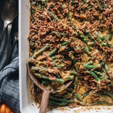 Curried vegan green bean casserole