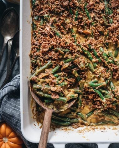 Curried vegan green bean casserole