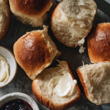 Easy Milk Bread Rolls | Make Hokkaido style milk bread rolls with this simple recipe. These milk bread rolls are super soft, airy, moist, and slightly sweet. They&rsquo;re very easy to put together and hold up well when made ahead. They&rsquo;re perfect for your holiday dinner party and simple enough to make as an everyday recipe.