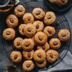 Chinese Almond Cookies | These cookies are not your traditional almond cookies. They have a fluffier and cakier texture, browned edges that are light and crispy, with a slightly chewy, sticky, and soft interior. They have a well-balanced buttery sweetness and nutty taste. They are easy to make and perfect for Chinese New Year and holiday gifting.