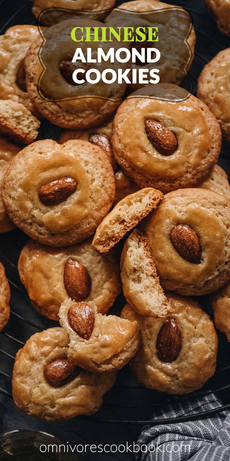 Chinese Almond Cookies | These cookies are not your traditional almond cookies. They have a fluffier and cakier texture, browned edges that are light and crispy, with a slightly chewy, sticky, and soft interior. They have a well-balanced buttery sweetness and nutty taste. They are easy to make and perfect for Chinese New Year and holiday gifting.