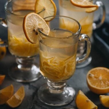 Homemade citron tea using meyer lemons