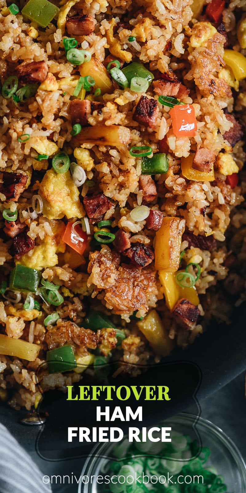 Leftover Ham Fried Rice with Pineapple | Turn your leftover ham into a quick meal that tastes better than Chinese takeout. Learn all the secrets to creating the best fried rice without a wok. {Gluten-Free}