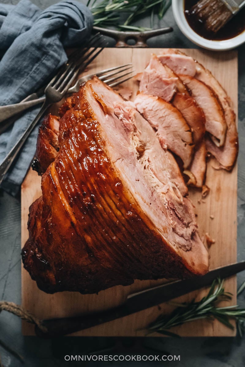 Spiral cut pineapple glazed ham