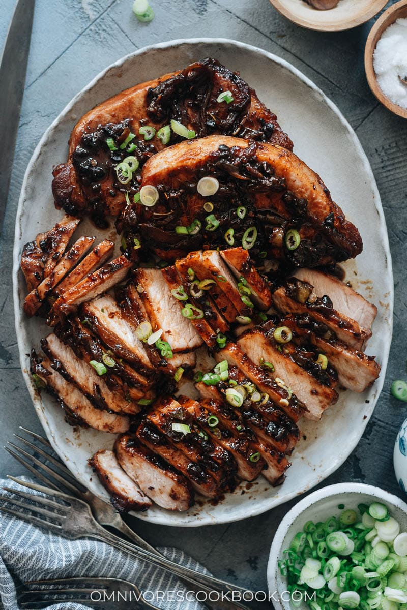 Pork chops with black bean sauce