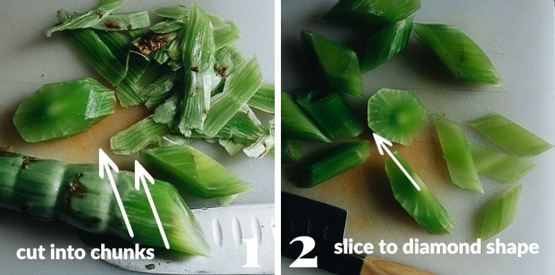 How to cut celtuce for stir fry