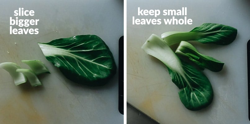 How to cut baby bok choy for stir frying