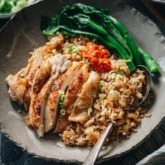 If you don&rsquo;t want to spend your evening washing dishes, try this delicious one-pan Chinese chicken and rice dinner that reveals juicy chicken with crispy skin atop extra-flavorful rice. {Gluten-Free adaptable}