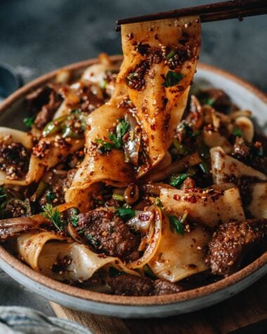 Homemade cumin lamb noodles