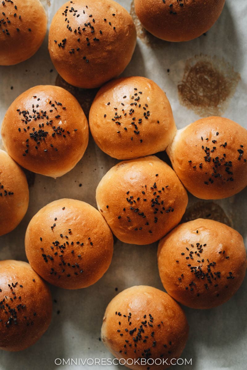 Baked char siu bao close-up