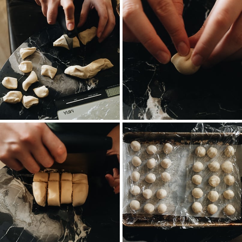 How to assemble mooncake dough