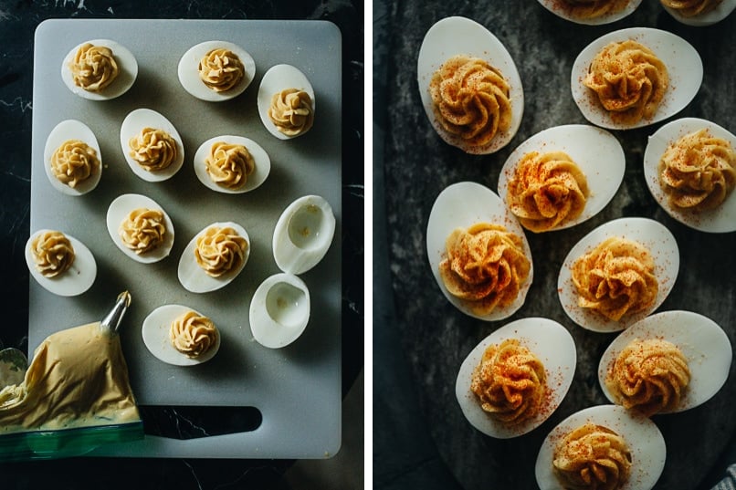 Process of making deviled eggs