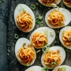 Give a holiday classic a surprising twist with these Chinese deviled eggs that are bursting with exciting flavors to shake things up! {Gluten-Free}