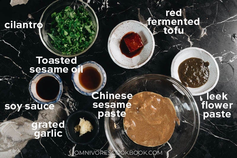 Ingredients for making Beijing hot pot dipping sauce