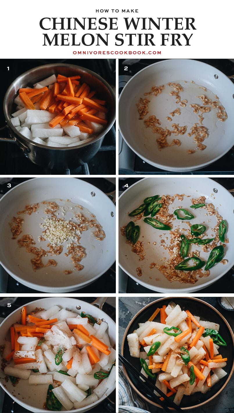 How to make winter melon stir fry step-by-step