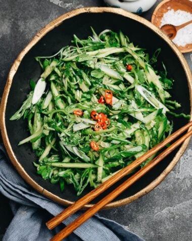 Chinese tiger salad with cucumber, green onion, and chile pepper